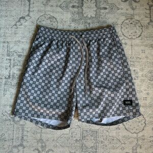Vans Men’s Vanphibian Elastic Relaxed Shorts-Black Checks